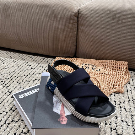 ELECTRIC SANDAL BLACK MIX CHARCOAL BLACK CALFSKIN