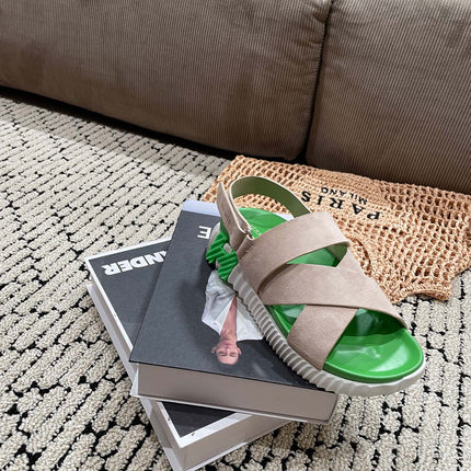 ELECTRIC SANDAL GREEN MIX LIGHT GRAY SUEDE