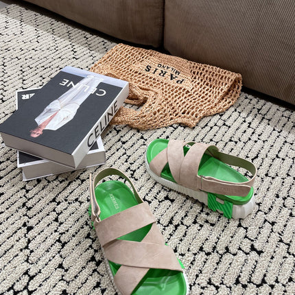 ELECTRIC SANDAL GREEN MIX LIGHT GRAY SUEDE