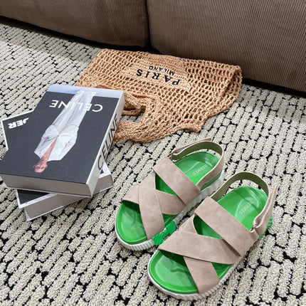 ELECTRIC SANDAL GREEN MIX LIGHT GRAY SUEDE