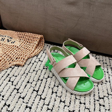 ELECTRIC SANDAL GREEN MIX LIGHT GRAY SUEDE