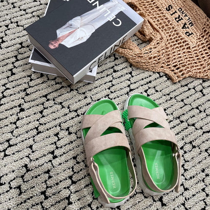 ELECTRIC SANDAL GREEN MIX LIGHT GRAY SUEDE