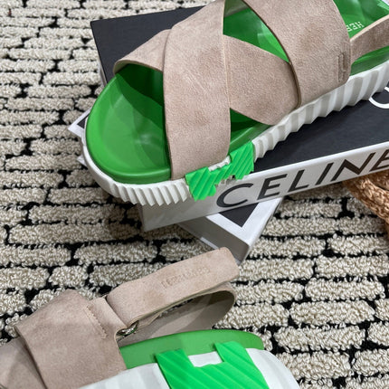 ELECTRIC SANDAL GREEN MIX LIGHT GRAY SUEDE