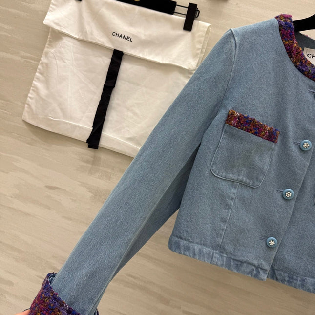 CC 25 Short Jacket Blue Denim Fabric