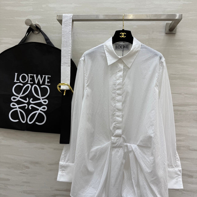 Loewe Shirt Dress White Cotton