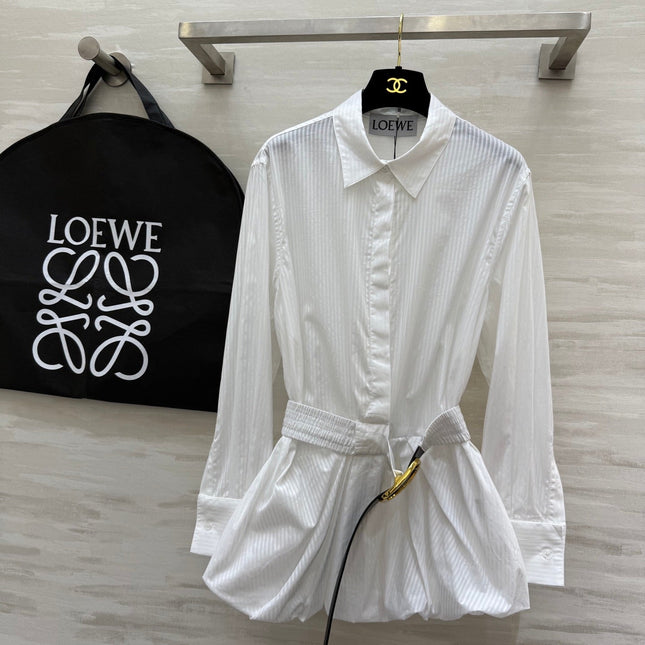 Loewe Shirt Dress White Cotton