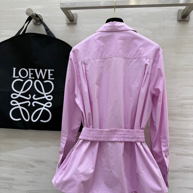 Loewe Shirt Dress Lilac Cotton