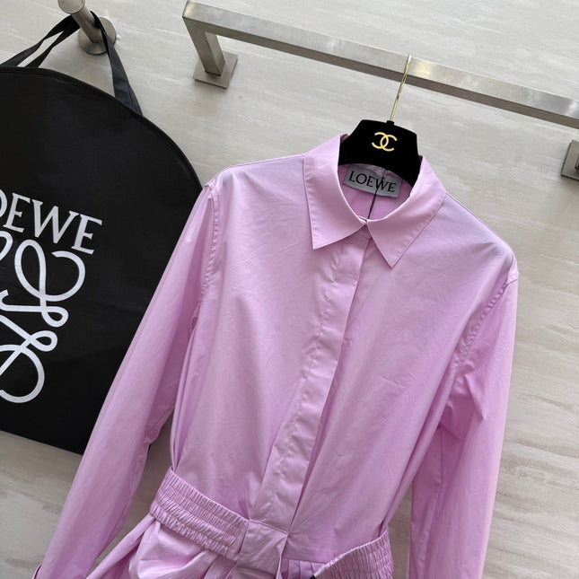 Loewe Shirt Dress Lilac Cotton