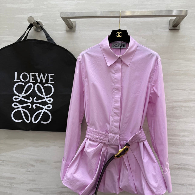 Loewe Shirt Dress Lilac Cotton