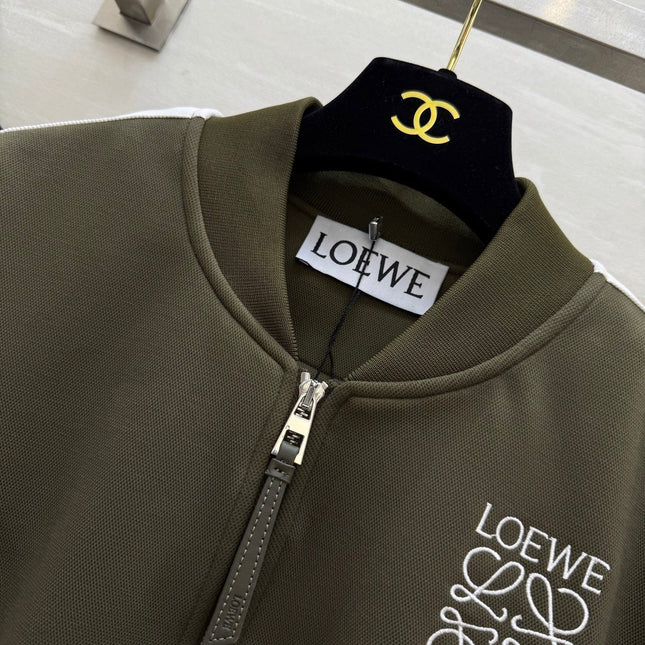 Loewe 25 Logo Jersey Track Jacket Green Cotton