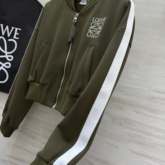 Loewe 25 Logo Jersey Track Jacket Green Cotton