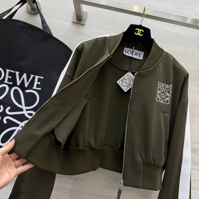 Loewe 25 Logo Jersey Track Jacket Green Cotton