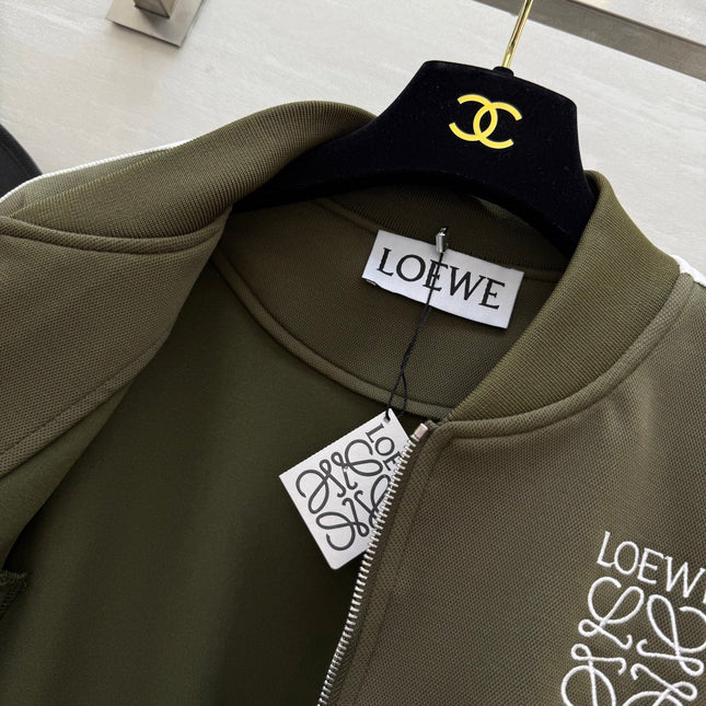 Loewe 25 Logo Jersey Track Jacket Green Cotton