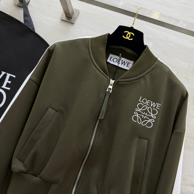Loewe 25 Logo Jersey Track Jacket Green Cotton