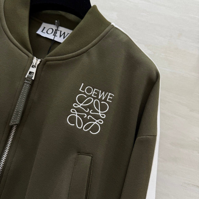 Loewe 25 Logo Jersey Track Jacket Green Cotton