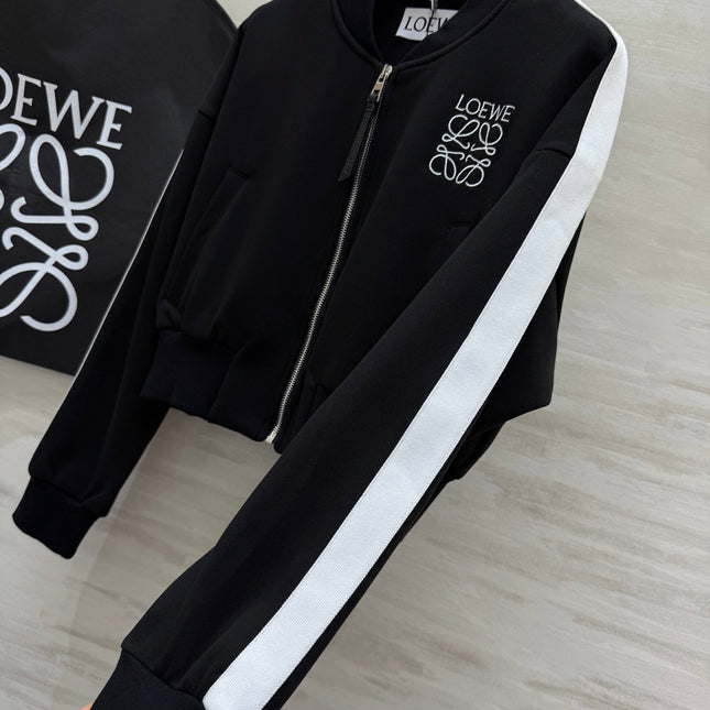 Loewe 25 Logo Jersey Track Jacket Black Cotton