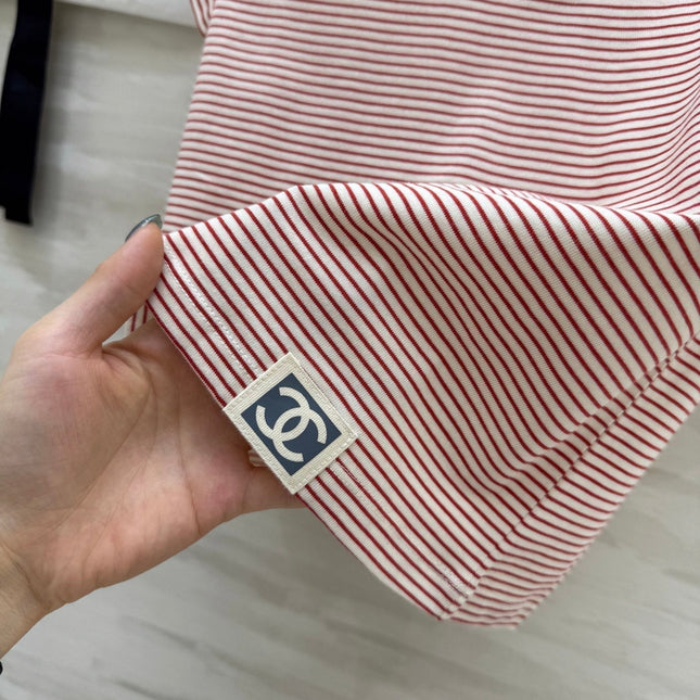 CC Beaded T-shirt Pink White Cotton