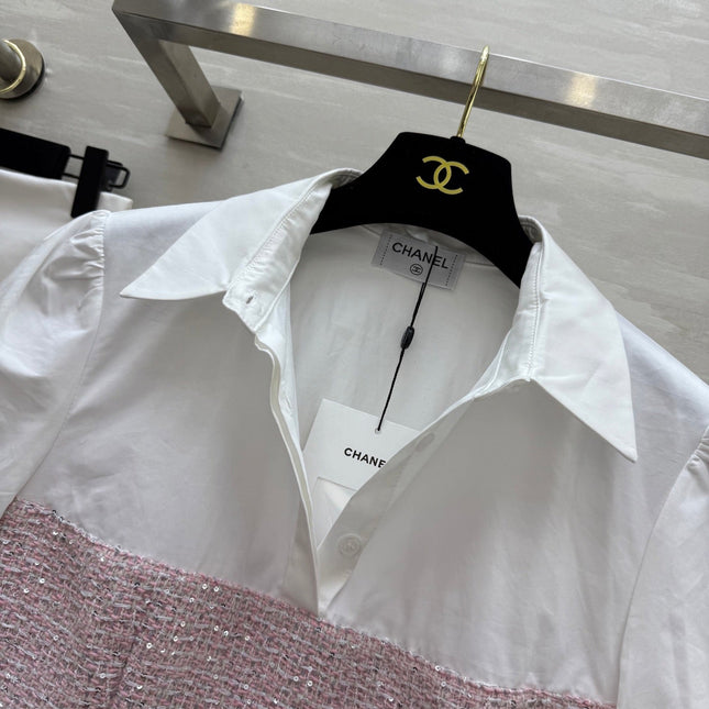 CC 25 Short Sleeved Tweed Pink Tweed Fabric