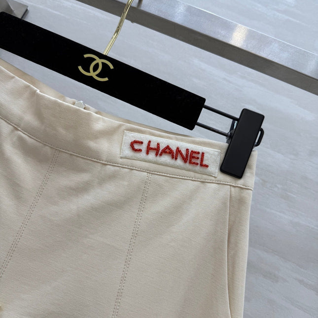 CC Pastoral Style Butterfly Skirt Beige Cotton