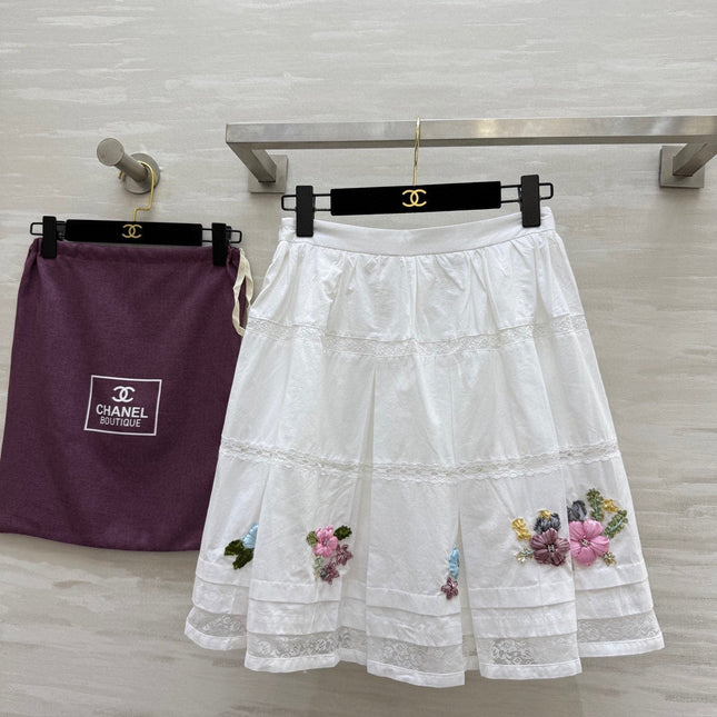 CC Floral Lace Patchwork Shirt White Cotton