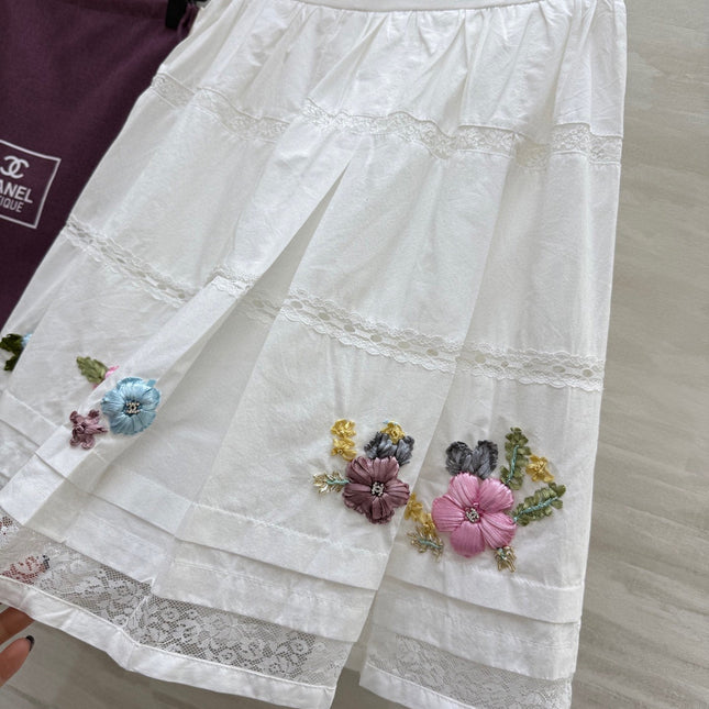 CC Floral Lace Patchwork Shirt White Cotton