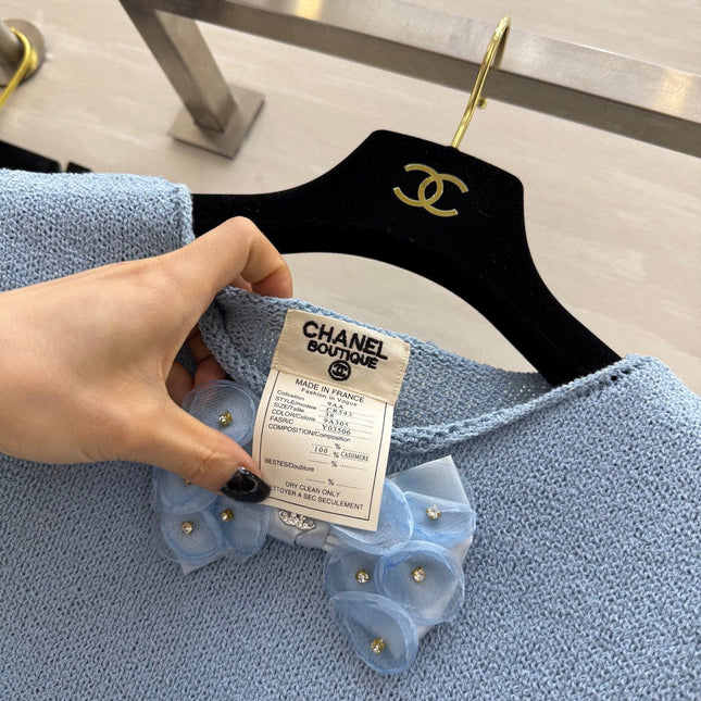 CC Patchwork Lace T-shirt Blue Cashmere