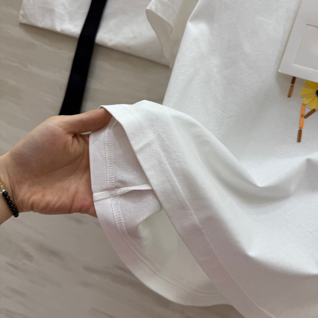 CC 25 Beaded Embroidered Daisy T-shirt White Cotton