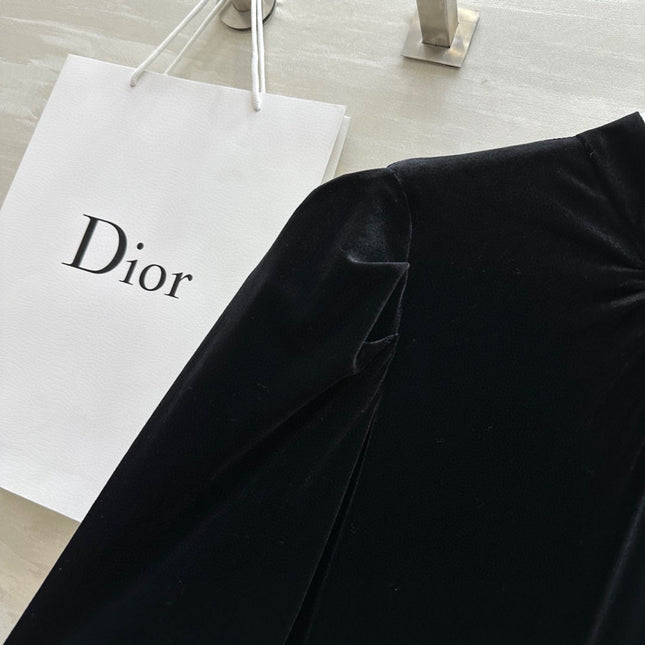 DIOR 25S LONG-SLEEVED VELVET DRESS STYLE 266