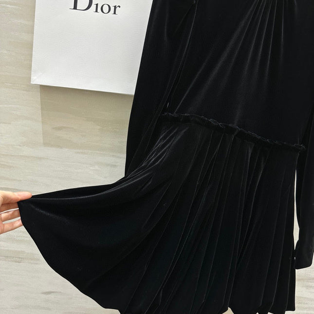 DIOR 25S LONG-SLEEVED VELVET DRESS STYLE 266
