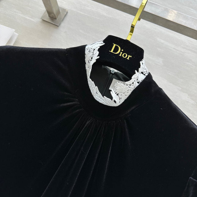 DIOR 25S LONG-SLEEVED VELVET DRESS STYLE 266