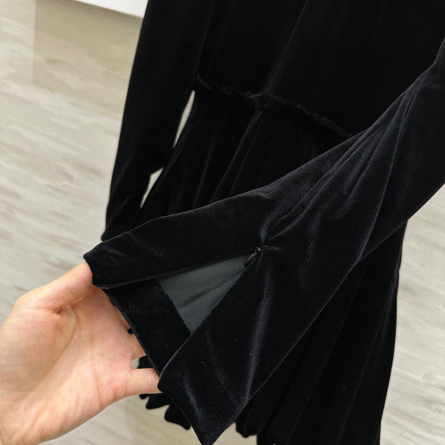 DIOR 25S LONG-SLEEVED VELVET DRESS STYLE 266