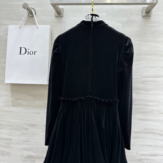DIOR 25S LONG-SLEEVED VELVET DRESS STYLE 266
