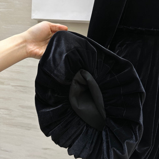 DIOR 25S LONG-SLEEVED VELVET DRESS STYLE 266