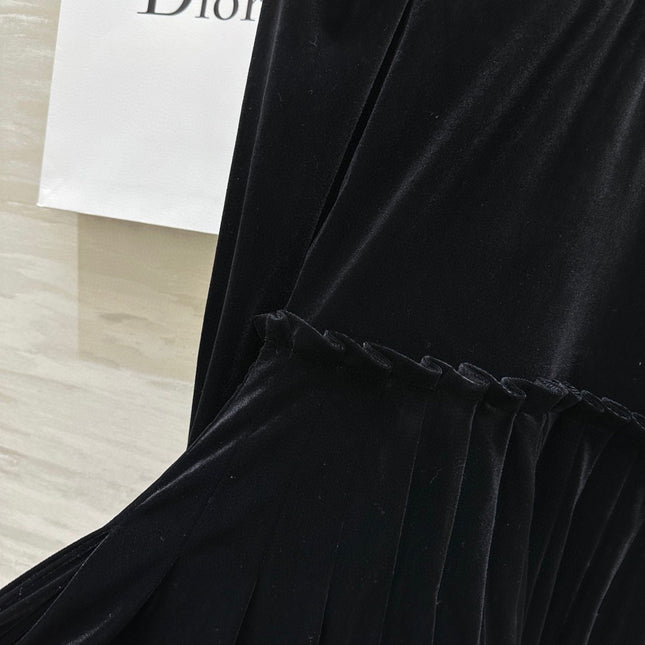 DIOR 25S LONG-SLEEVED VELVET DRESS STYLE 266