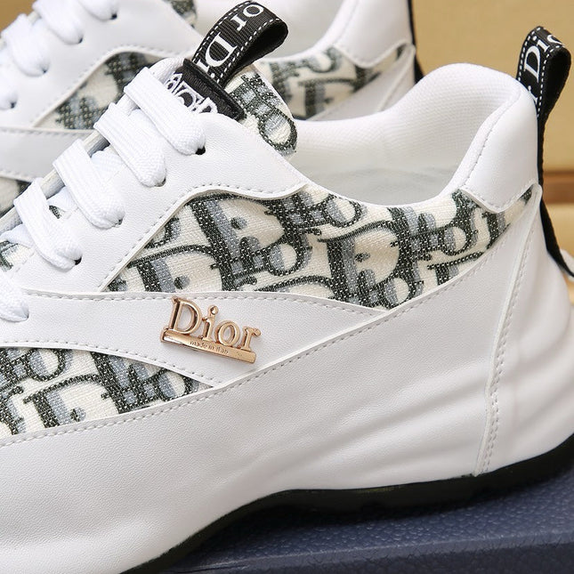 CD LINE SNEAKER WHITE AND CHARCOAL CALFSKIN