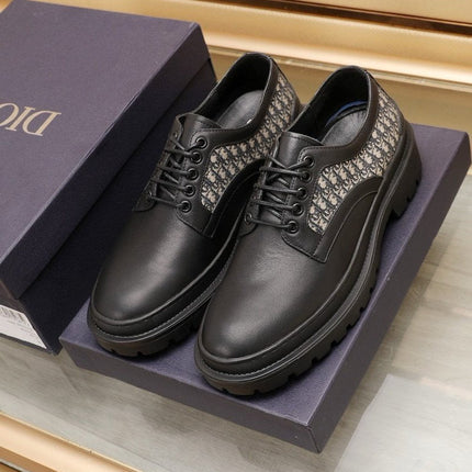 CD EXPLORER DERBY SHOE BLACK AND BEIGE CALFSKIN