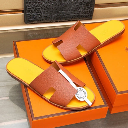 HM IZMIR SANDAL FIRE AND LEMON CALFSKIN