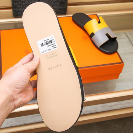 HM IZMIR SANDAL LEMON AND LIGHT GRAY LAMBSKIN