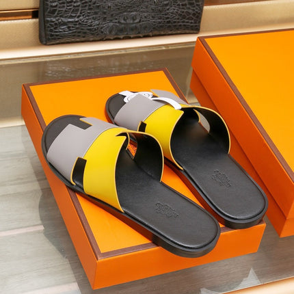 HM IZMIR SANDAL LEMON AND LIGHT GRAY LAMBSKIN