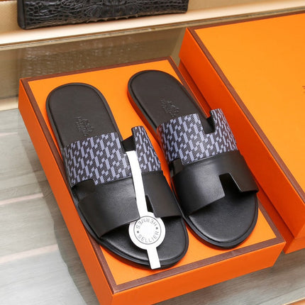 HM ORAN SANDAL BLACK AND LAVENDER CALFSKIN