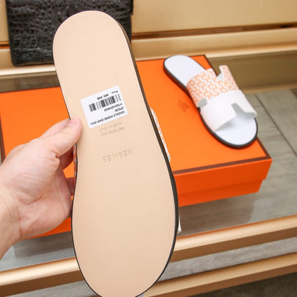 HM IZMIR SANDAL WHITE AND TANGERINE CALFSKIN