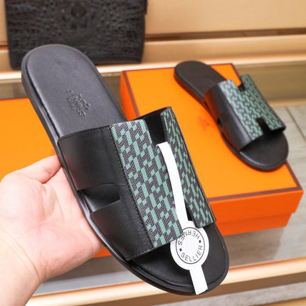 HM IZMIR SANDAL BLACK AND SAPPHIRE LAMBSKIN