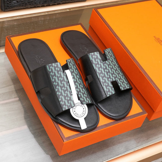 HM IZMIR SANDAL BLACK AND SAPPHIRE LAMBSKIN