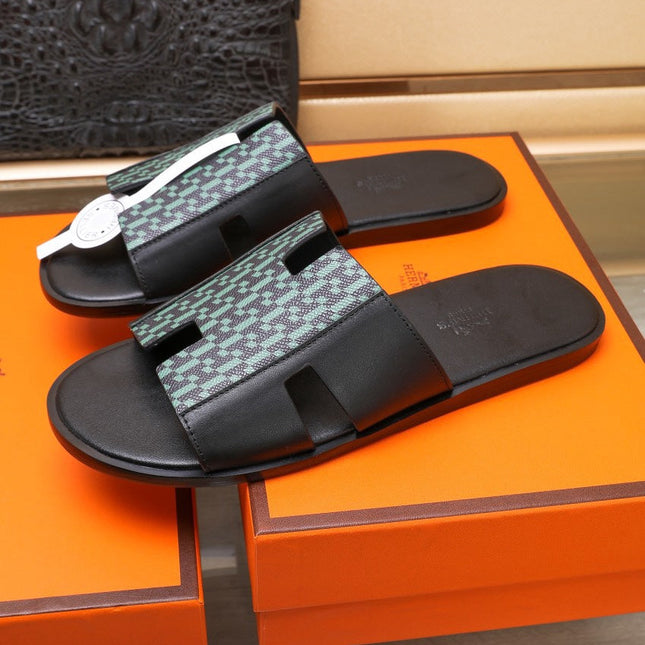 HM IZMIR SANDAL BLACK AND SAPPHIRE LAMBSKIN