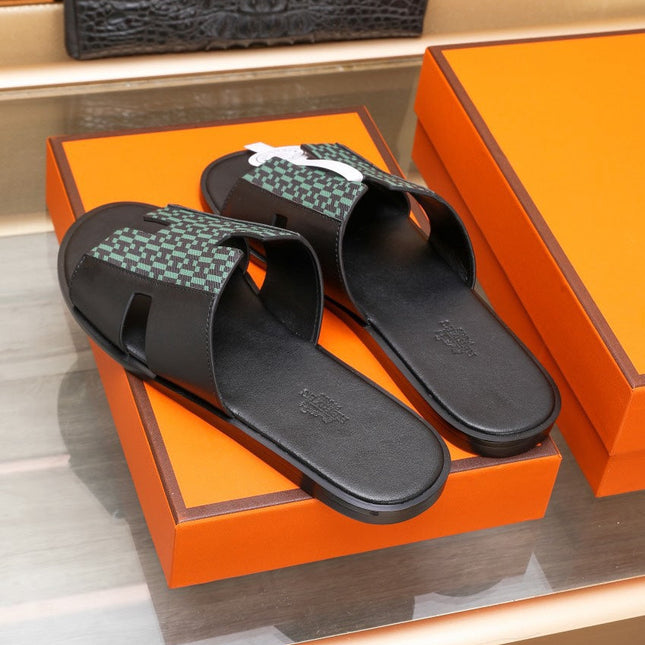 HM IZMIR SANDAL BLACK AND SAPPHIRE LAMBSKIN