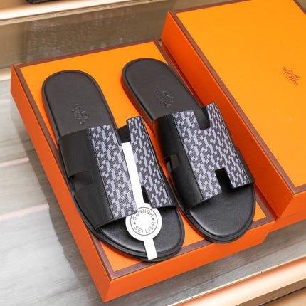 HM IZMIR SANDAL BLACK AND LAVENDER LAMBSKIN