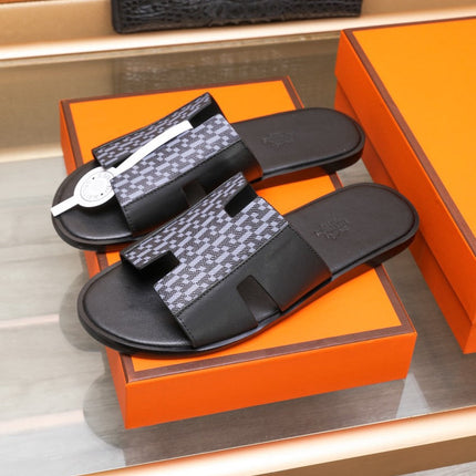 HM IZMIR SANDAL BLACK AND LAVENDER LAMBSKIN