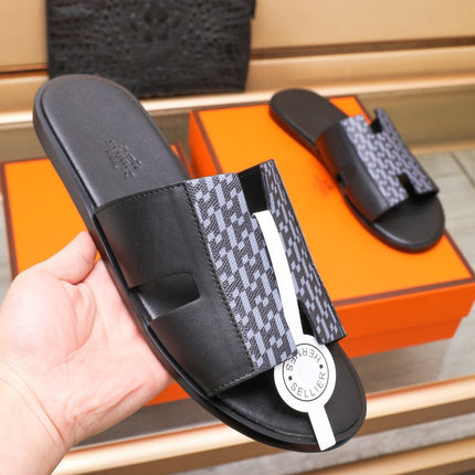 HM IZMIR SANDAL BLACK AND LAVENDER LAMBSKIN
