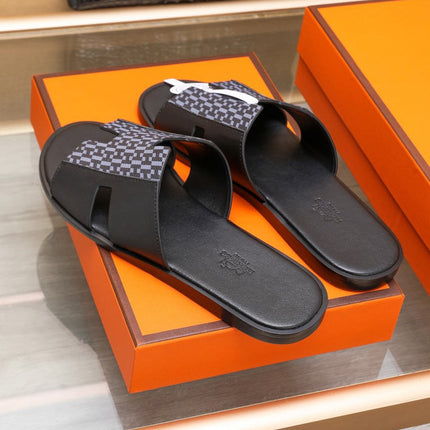 HM IZMIR SANDAL BLACK AND LAVENDER LAMBSKIN