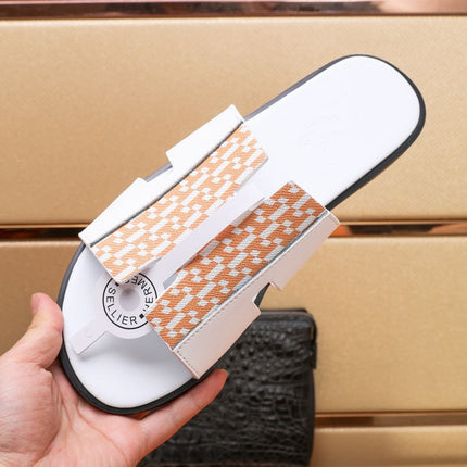 HM IZMIR SANDAL WHITE AND TANGERINE LAMBSKIN